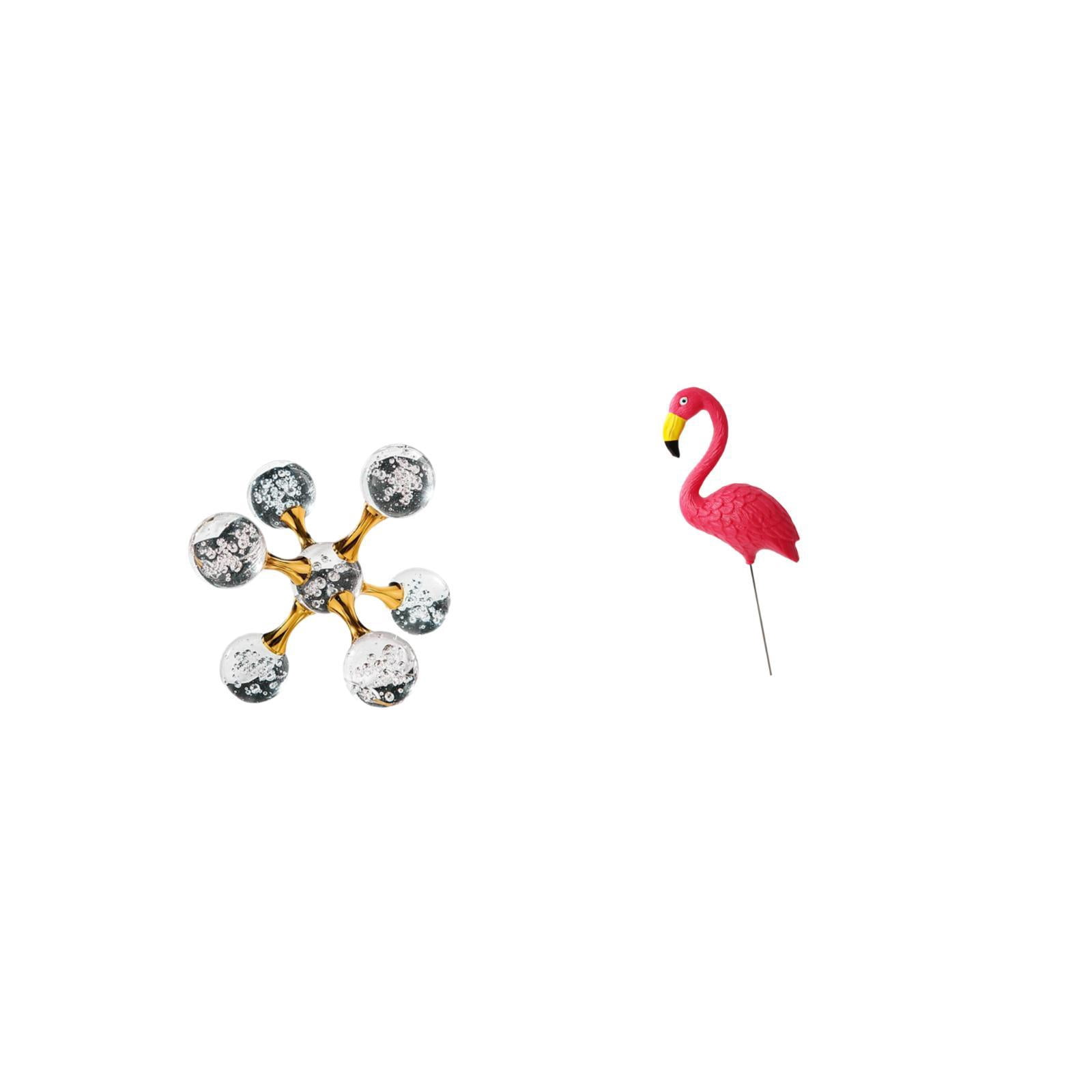CoudarTitie Sphere Bird Figurine Tabletop Ornament Modern Statue Decorative Sculpture for Desk Office Shelf Living Room Home Decoration Yard Art Ornament Fairy Garden Accessories Flamingo