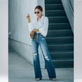 thumbnail image 4 of SOMER Jeans for Women High Waisted Ripped Flare Distressed Bell Bottom Jeans Vintage Wide Leg Stretch Jeans, 4 of 8