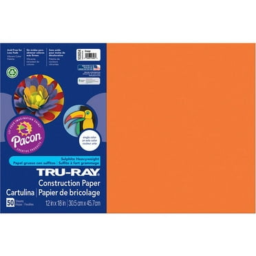 Pacon-2PK Tru-Ray Construction Paper, 76 Lb Text Weight, 12 X 18, Orange, 50/Pack