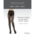 thumbnail image 2 of MeMoi Women's Zebra Stripe Sheer Nylon Tights - Womens - Female (Q1/Q2, Black), 2 of 7