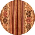 thumbnail image 1 of Ahgly Company Indoor Round Abstract Orange Modern Area Rugs, 3' Round, 1 of 4