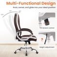 thumbnail image 5 of NEO CHAIR Office Desk Chair PU Leather Chair with Lumbar Support, Brown, 5 of 9