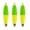 Green Yellow, variant on EVA Foam Weighted Fishing Bobbers, 3pcs Oval Cigar Snap-On Floats for Bass Trout Crappie