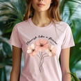 thumbnail image 5 of Christian Floral Graphic T-Shirt Flourish Like a Flower Psalm 103:15, Black, Size S, 5 of 6