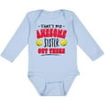 thumbnail image 3 of Inktastic That's My Awesome Sister out There with Softballs Boys or Girls Long Sleeve Baby Bodysuit, 3 of 5