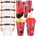 thumbnail image 1 of Vasos para regalos Maxcheck Spider de Party Favors con tapas y pajitas, 36 unidades, 1 of 6