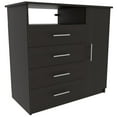 thumbnail image 1 of TuHome Black Wengue Modern Engineered Wood Peru 4 Drawer Dresser, 1 of 6