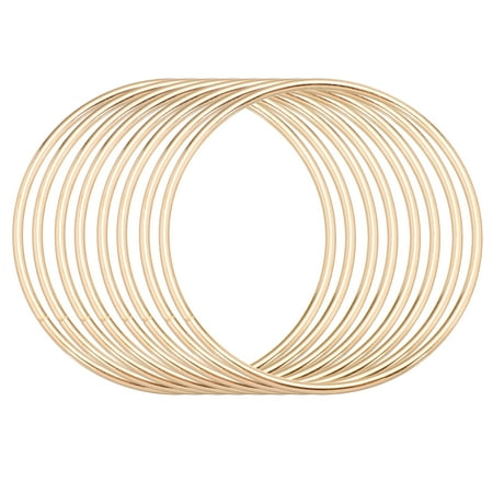 Uxcell 8Pcs Dream Catcher Rings, 3.1" Metal Hoops for Crafts Wreath Hoop Rings for Wall Hanging Crafts Home Decorations DIY Wedding Wreath Decor, Gold 2.9"