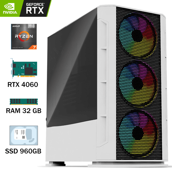 PC GAMER Ryzen 7 5700G RTX 4060 AMD RTX 4060 RAM 32GB SSD 960GB