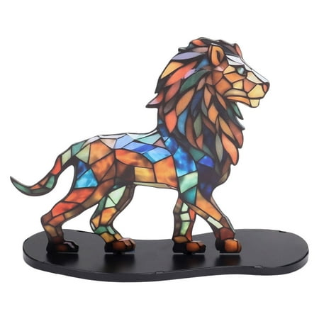 

LADAEN Vivid Wild Animals Ornaments Creative Craft Tabletop Statue Suitable for Office Wine Cooler Decor Lion