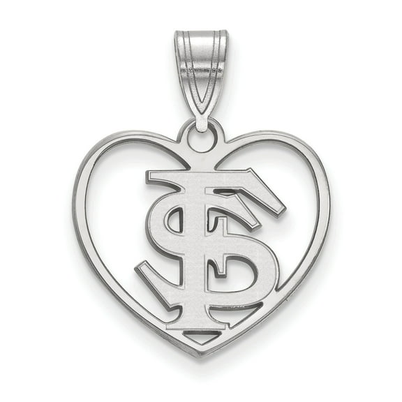 Women's Florida State Seminoles Sterling Silver Logo Heart Pendant