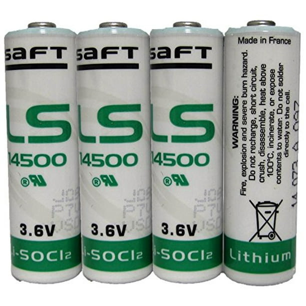 SAFT LS14500 LS 14500 AA 3.6v LiSOCl2 Lithium Battery MADE IN FRANCE 4 Pack
