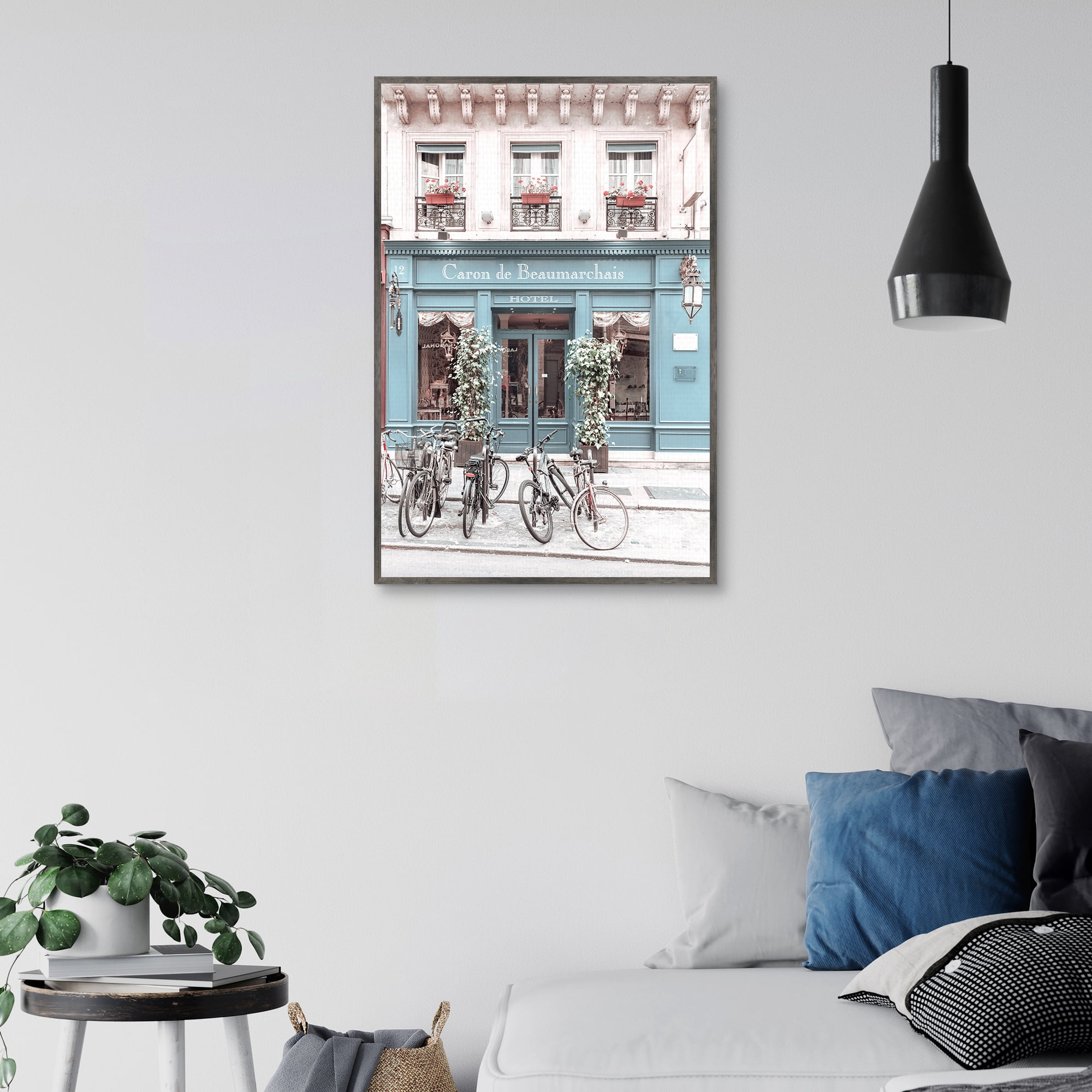 Paris Bikes by Heather Loriece Framed Canvas Art Print