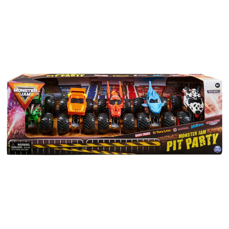 Monster Jam, Official Pit Party 5-Pack of 1:64 Scale Monster Truck