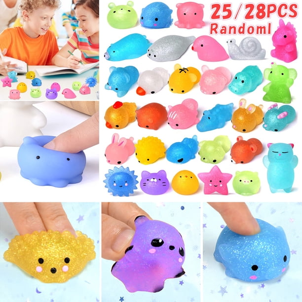 Muyoka Juguetes blandos Brillo Mochi Juguetes blandos Favores de fiesta para niños Animales Juguetes blandos antiestrés Unicornio Panda Conejo Rana Cerdito Elefante Oso polar Sello Gato Juguetes para Muyoka Hogar