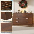 thumbnail image 6 of 6 Drawer Dresser Wood, Wooden Dresser for Bedroom, Walnut Brown, 6 of 7