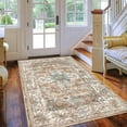 thumbnail image 4 of Area Rugs for Living Room 3'x5', Yamaziot Vintage Inspired Washable Rug, Accent Carpet, Non-Shedding Non-Slip Floor Mat Shag Throw Rug for Bedroom, Dining Room, Office, Beige, 4 of 6