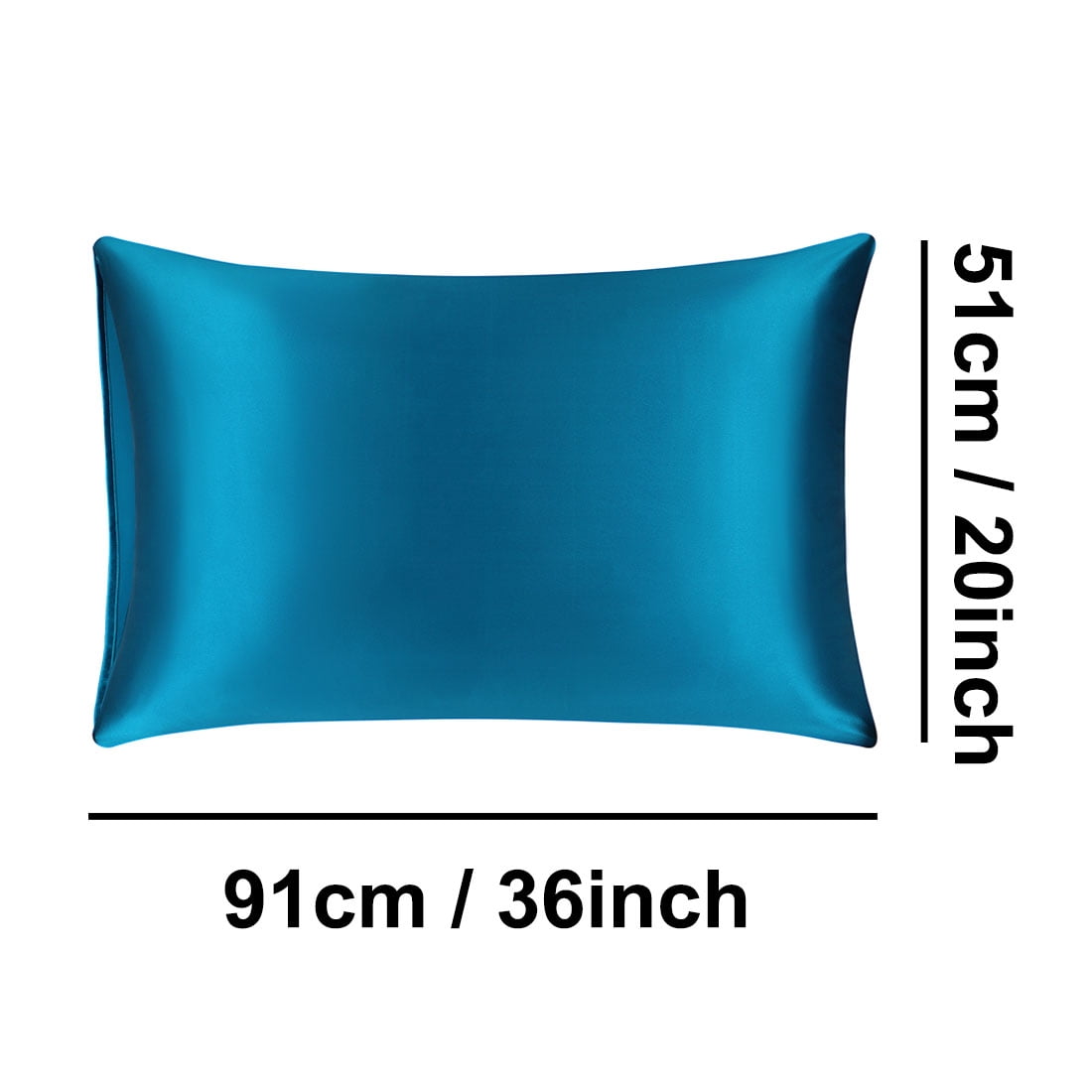 REGALWOVEN 25 Momme Silk Pillow Cover with Envelope Closure, Peacock Blue King(20"x36")