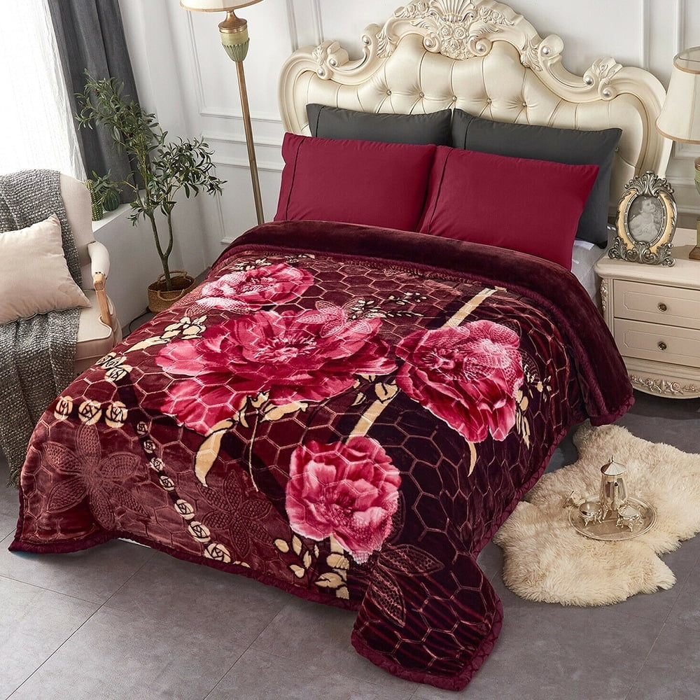 Retro Korean Blanket Thick Warm Heavy Blanket For Winter King Rose -  Walmart.com