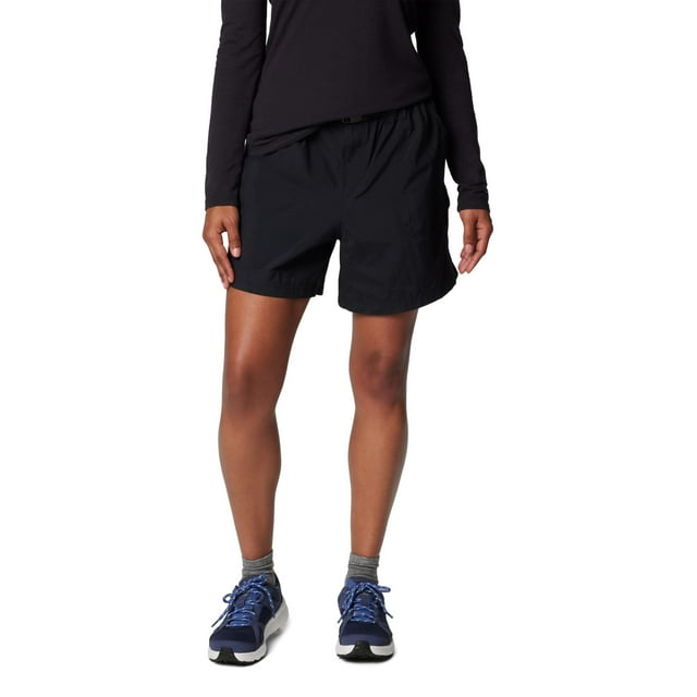 Pantalón corto de senderismo Columbia Sandy River II para mujer, color negro