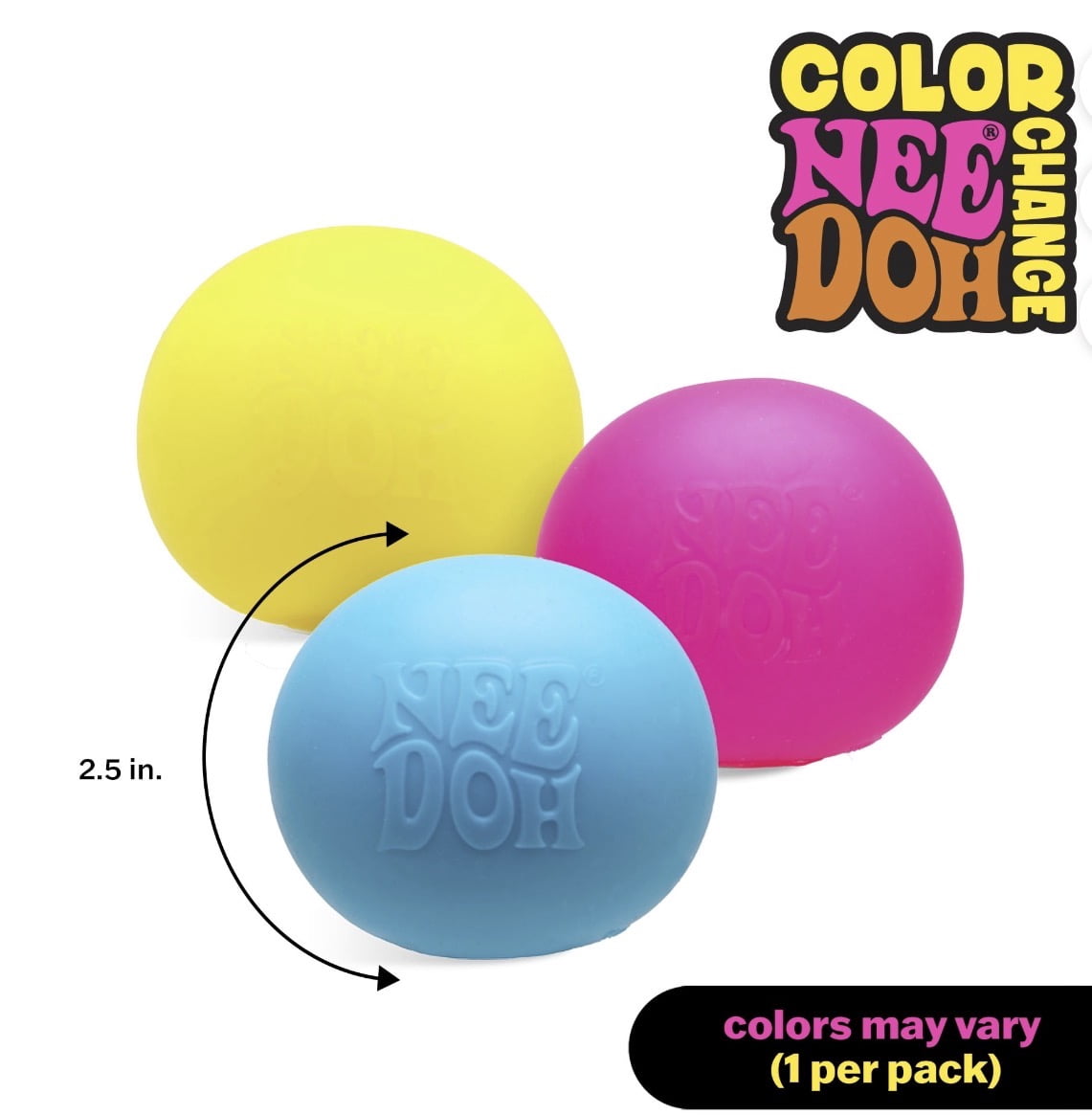 NeeDoh The Groovy Glob Color Change, Stress Ball, fidget, sensory ( 1 color chosen at random)