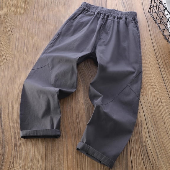 Boys Wide Leg Pants with Pockets Size 4-14 Lightweight Elastic Waist Trousers Teens Kids Casual Solid Quick-Dry Workout Hiking Cargo Pant