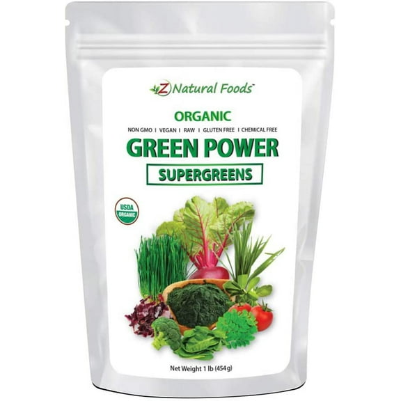 Z Natural Foods Organic Delicious Greens Superfood Powder, 1 lb
