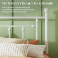 thumbnail image 6 of Sha Cerlin White King Size Metal Platform Bed Frame with Victorian Vintage Headboard & Footboard, 6 of 7