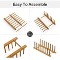 Bamboo Wooden Dish and Plate Organizer Rack for Cabinet, 2-Pack ...