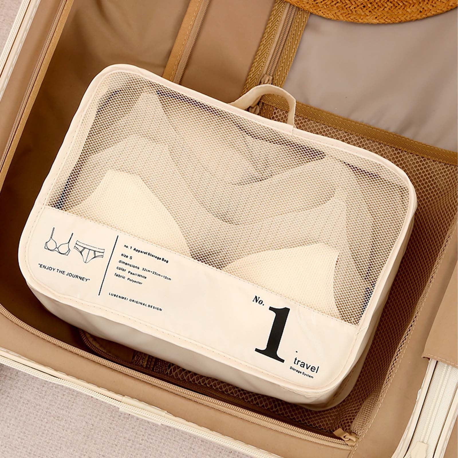 Lunxisen 1 Pcs Packing Cubes for Suitcases,Travel Luggage Packing Organizers with Laundry Bag,Compression Storage Shoe Bag, Clothing Underwear Bag