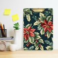 thumbnail image 2 of FORMRS Acrylic Clipboard with Low Profile Clip Standard A4 Letter Size, 12.5" x 9", Retro Christmas Poinsettia, 2 of 8