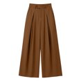 thumbnail image 4 of Achuyrbd Women's High Waisted Wide Leg Pants Button Front with Pockets Solid Color Business Casual Office Trousers Professional Work Wear, S-2XL, 4 of 6