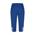 thumbnail image 7 of Xuyuer Plus Size Women's Sport Yoga Leggings Solid Elastic Waist Cropped Pants - Stretch Base Layer Pants for Workouts and Casual Comfort, 7 of 7