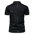 thumbnail image 3 of outfmvch polo shirts for men summer fashion dotted line bronzing print lapel short sleeve womens tops black, 3 of 6