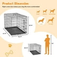thumbnail image 5 of EDX 42 Inch Big Dog Crate with Divider Panel, Double Door Folding Metal Wire Dog Cage with Plastic Leak-Proof Pan Tray, Black, 5 of 12