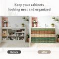 thumbnail image 6 of Farmhouse Dark Sage Green Brown Cabinet Curtains 28"W x 35"L, Vintage Wooden Striped Under Sink Skirt for Bathroom Vanity Kitchen Self Adhesive, Dust-Proof Privacy Curtain for Closet Shelves, 6 of 9