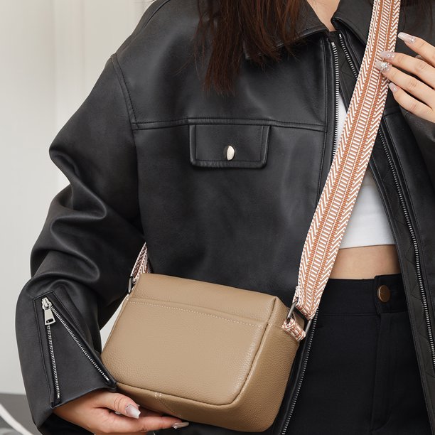 Bolso para teléfono móvil para mujer, bolso de viaje informal con cremallera, versátil y sencillo (caqui)