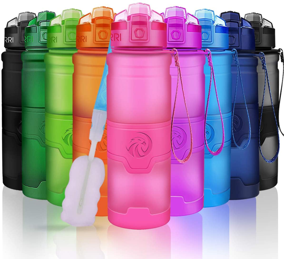 Glass Water Gym Yoga Drink Drinking Bottle Hot Cold Carry No Leak Spill BPA Free 
