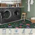 thumbnail image 5 of Lahome Washable 5'x7' Boho Floral Area Rug, Forest Green Rugs for Living Room, Non-Slip Ultra-Thin Soft Carpet for Bedroom Entryway Dining Room Under Table Kitchen Dorm, Forest Green, 5 of 9