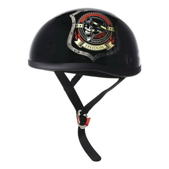 Skid Lid Freedom Motorcycle Half Helmet Black XXL