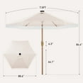 thumbnail image 6 of Ainfox 7.5ft Boho Fringe Patio Umbrella with Solar LED Lights, UV Protected Outdoor Umbrella, Beige, 6 of 7
