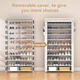 thumbnail image 6 of 10 Tier Shoe Rack with Covers Large Capacity Stackable Tall Shoe Shelf Storage for 50-55 Pairs Shoe and Boot, Sturdy Free Standing Shoe Rack Organizer for Closet, Entryway, Bedroom, Printing, 6 of 7