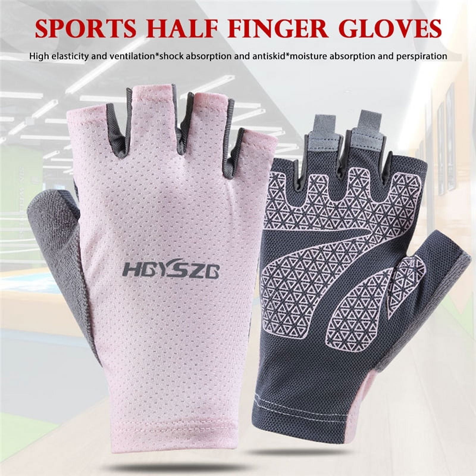Gants Sans Doigts RockBros Homme/femme – Noir, Lycra, Pour Vélo, Course, Plein Air