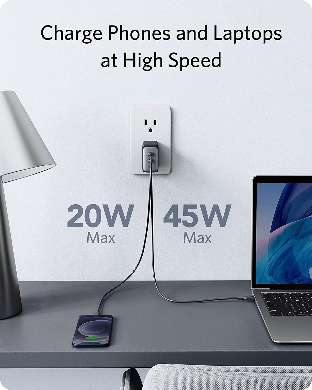 Anker USB C Charger Nano II 65W PPS Fast Charging,GaN II Technology, Foldable |Black