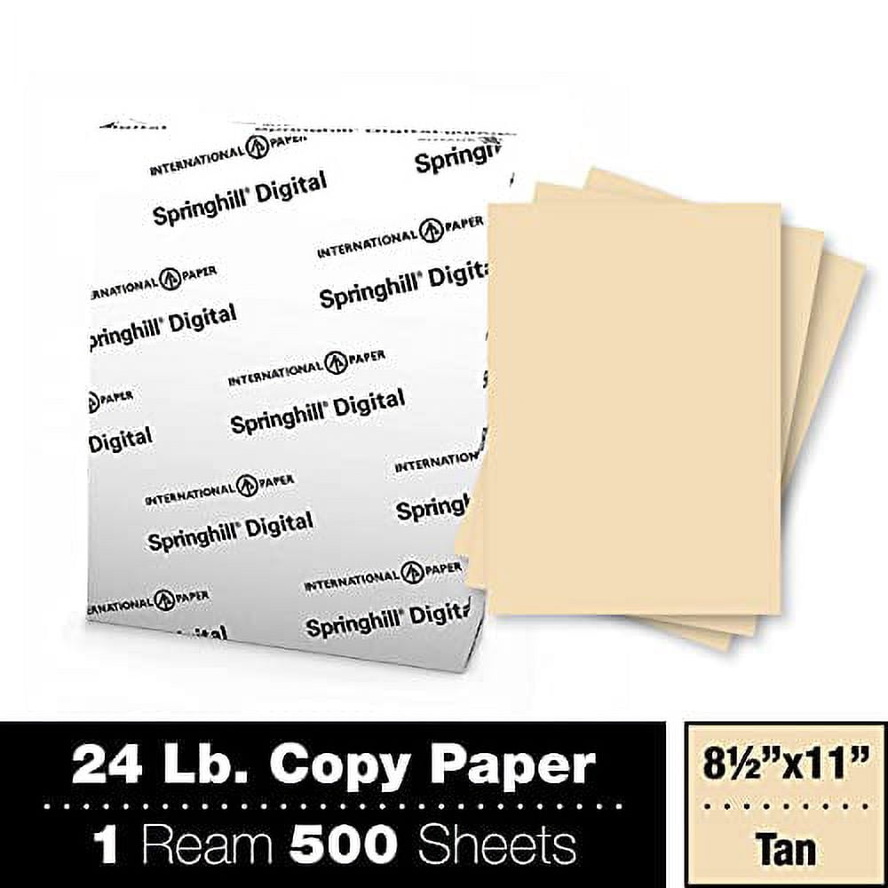 Springhill Digital Opaque Colors Tan, 60lb, Letter, 8.5 x 11, 500 Sheets / 1 Ream, Made In The USA