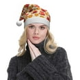 thumbnail image 5 of Haiem Cups of Tea Pattern Santa Hat Confortable Velvet Christmas Hat for Christmas Party Favors Fit for Adults Men Women, 5 of 6