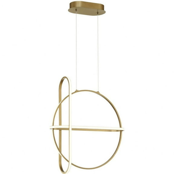 37035-020-Eurofase Lighting-Berkley Chandelier 1 Light-Stain Gold Finish