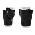 thumbnail image 2 of BVOFAR Winter Warm Gloves with Flip Fingerless Knitted Gloves Warm Polar Fleece Cold Weather Mittens for Women Men, 2 of 3