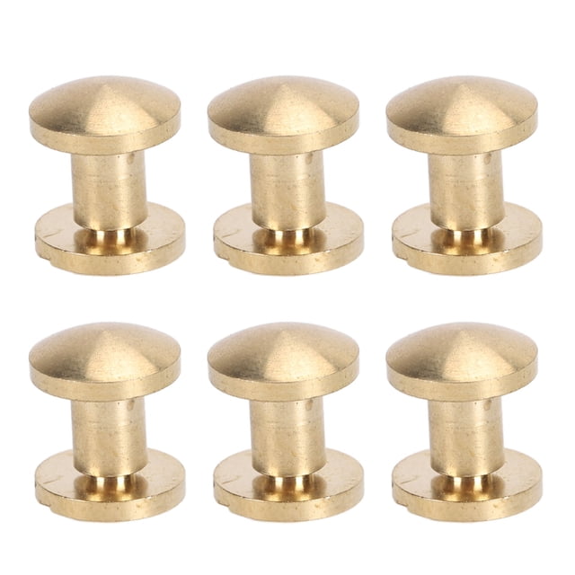50 Set Brass Rivets Kit, Proof, Oxidation Resistant, Ideal for Leather Repair and Decoration, 8mm Slot Screw, Bright and Delicate Brass Rivets for Leather Bag, Clothes, and