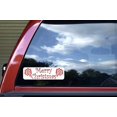 thumbnail image 4 of 10in x 3in Poinsettia Merry Christmas Bumper Sticker Vinyl Holiday Decal, 4 of 6